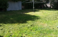Cutting Backyard with Mower after